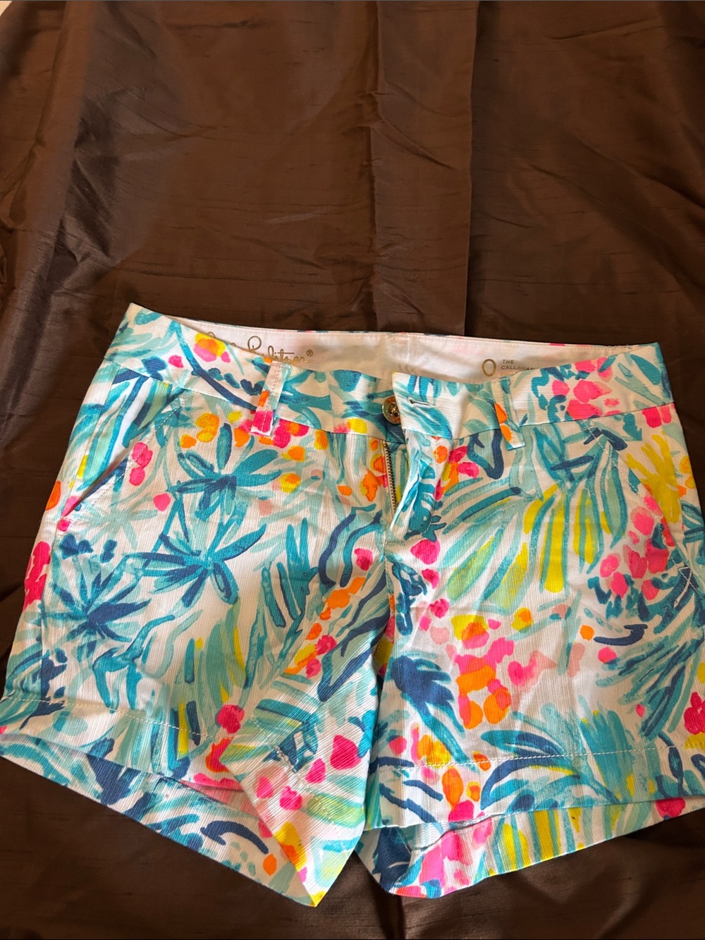 Lilly Pulitzer Tropical Floral Print Women’s Shorts in Blue, Pink, Yellow